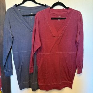 Bundle of 2 Natural Life V-Neck Long Sleeve Charlie Tunic Shirt Dress XS